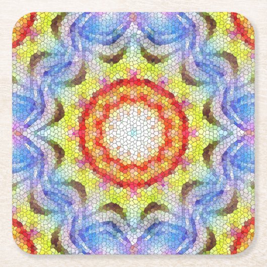 Mooie, heldere Tegel zon Kartonnen Onderzetters (Voorkant)