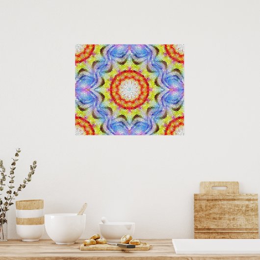 Mooie, heldere Tegel zon Poster (Keuken)