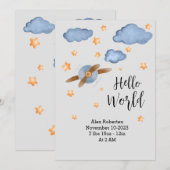 Mooie hello world aquarel  aankondiging (Voorkant / Achterkant)