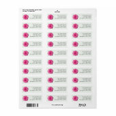 Mooie helroze roos bloem terugadres etiket (Full Sheet)