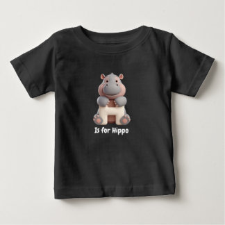 Mooie hemd met nijlpaard en letter H voor kinderen