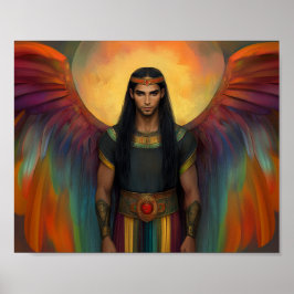 Mooie Hemelse Geest Gids Regenboog Vleugels Poster