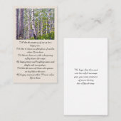 Mooie herdenkingskaart visitekaartje (Voorkant / Achterkant)