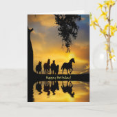 Mooie herder van paarden, Birthday over de Miles Kaart (Gele Bloem)