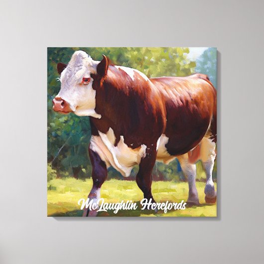 Mooie Hereford Bull Canvas Afdruk (Voorkant)