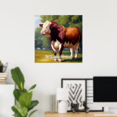 Mooie Hereford Bull Poster (Thuiskantoor)