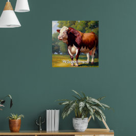 Mooie Hereford Bull Poster
