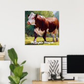 Mooie Hereford Bull Poster (Thuiskantoor)