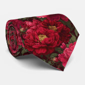 Mooie Heren Accessoires Pioenrozen Stropdas (Opgerold)