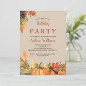 Mooie Herfst Birthday Uitnodiging (Staand voorkant)
