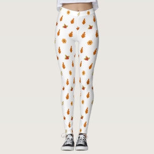 Mooie herfst bladeren bloemen patroon Girly Leggings