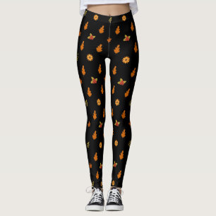 Mooie herfst bladeren bloemen patroon Girly Leggings