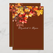 Mooie herfst bladeren en bessen herfst bruiloft kaart (Voorkant / Achterkant)