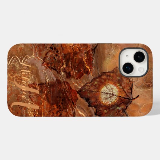 Mooie herfst bladeren gepersonaliseerde naam Case-Mate iPhone case (Achterkant (horizontaal))
