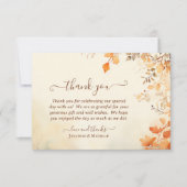 Mooie herfst bladeren herfst bruiloft bedankkaart (Voorkant)