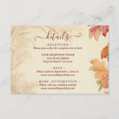 Mooie herfst bladeren herfst bruiloft details informatiekaartje (Voorkant)