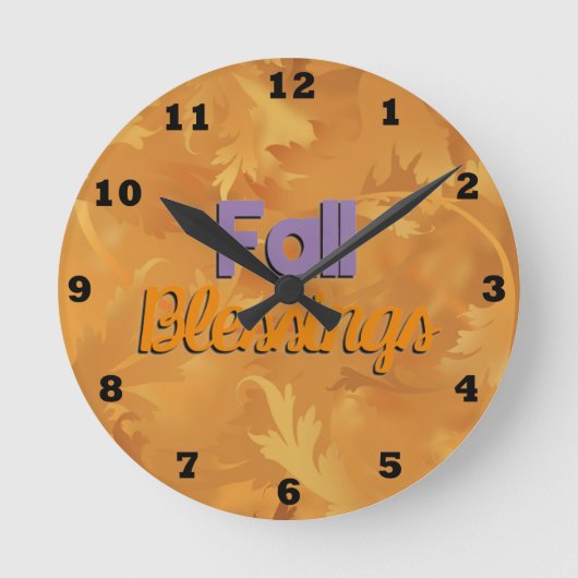 Mooie Herfst Blessings Wall Clock Ronde Klok (Voorkant)