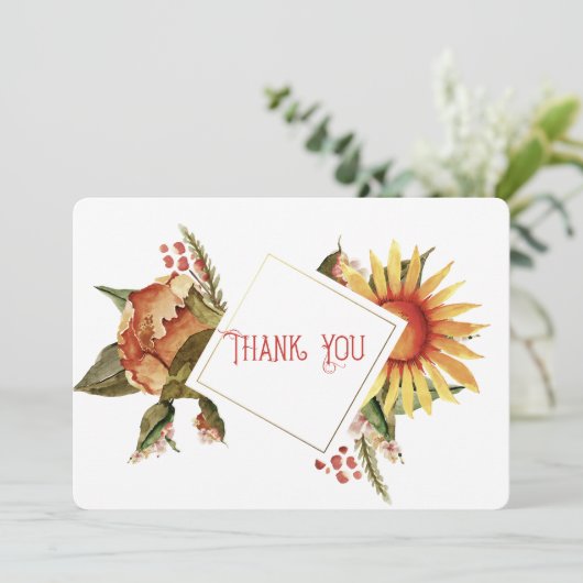 Mooie Herfst bloemen, bedankt (Staand voorkant)