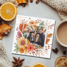 Mooie Herfst Bloemen Familie Foto Thanksgiving