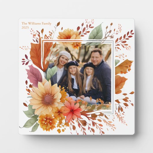 Mooie Herfst Bloemen Familie Thanksgiving Foto Fotoplaat (Voorkant)