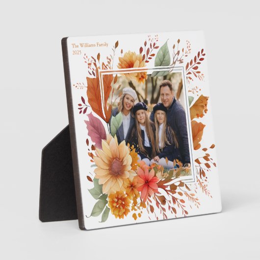 Mooie Herfst Bloemen Familie Thanksgiving Foto Fotoplaat (Voorkant)