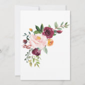 Mooie Herfst bloemen kalligrafie bruiloft nodigt u Kaart (Achterkant)