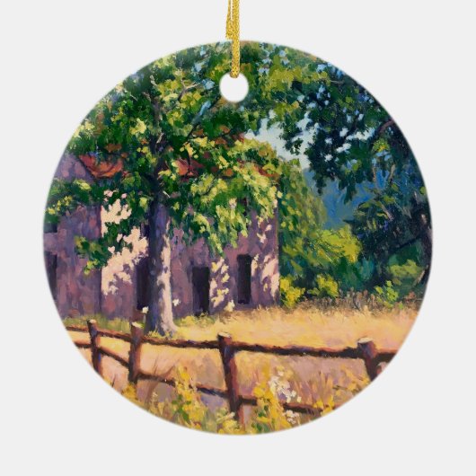 Mooie herfst boerderij scène keramisch ornament (Achterkant)
