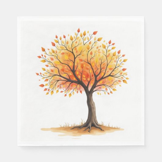 Mooie Herfst Boom Servetten (Voorkant)