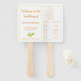 Mooie herfst bruiloft programma handwaaier