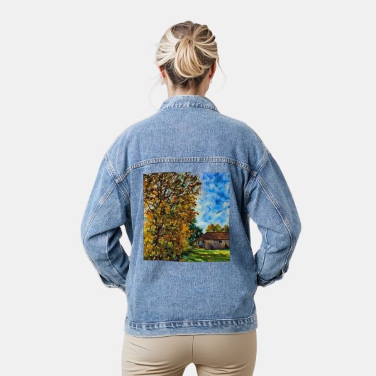 Mooie Herfst Dag Afbeelding Denim Jacket (Model)