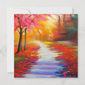 Mooie Herfst Dag Herfstpad Denken aan jou Kaart (Voorkant)