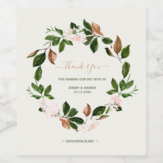 Mooie Herfst dank u wijnflesetiketten Wijn Etiket (Enkel label)