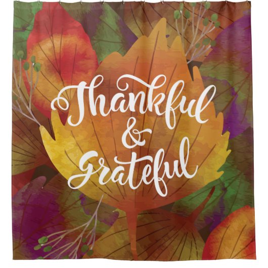 Mooie Herfst Dankbaar & Dankbaar Douchegordijn (Voorkant)