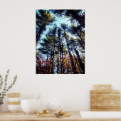 Mooie herfst dennenbomen poster (Keuken)