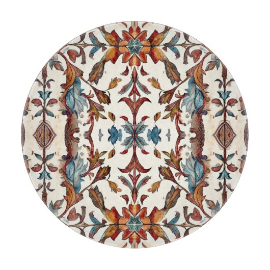 Mooie Herfst en blauwe ronde Snijplank (Voorkant)