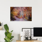 Mooie herfst fantasie kunst bos pad poster (Thuiskantoor)