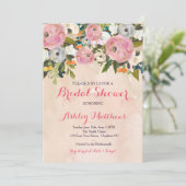 Mooie Herfst Floral Baby shower Invitation, Baby Kaart (Staand voorkant)