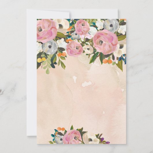 Mooie Herfst Floral Baby shower Invitation, Baby Kaart (Achterkant)