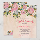 Mooie Herfst Floral Baby shower Invitation, Baby Kaart (Voorkant / Achterkant)