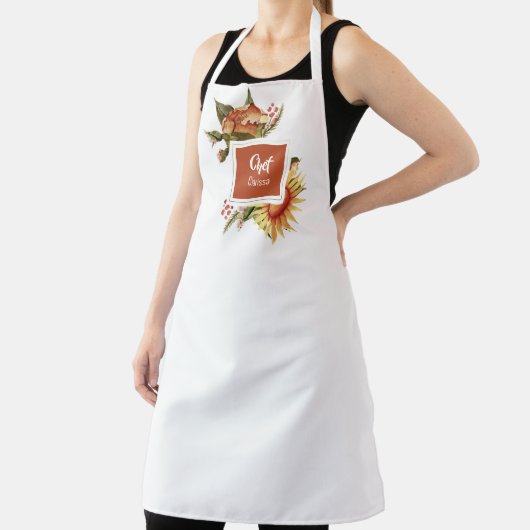 Mooie Herfst Floral THANKSGIVING | Gepersonaliseer Schort (Insitu)