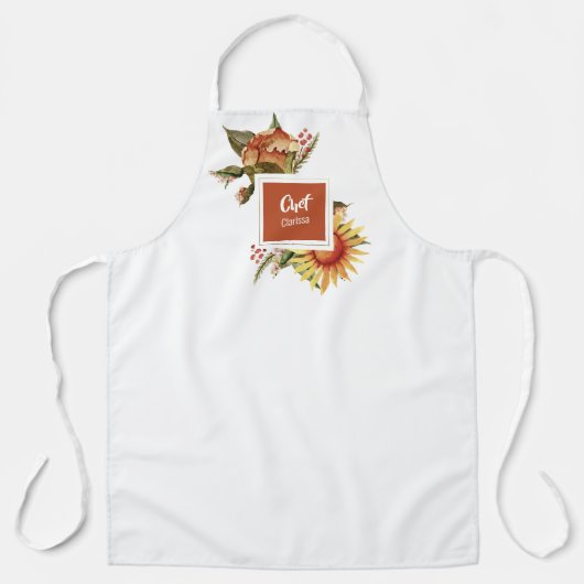 Mooie Herfst Floral THANKSGIVING | Gepersonaliseer Schort (Voorkant)
