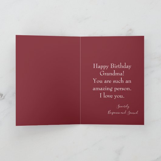 Mooie Herfst Gelukkige Verjaardag Oma Foto Kaart (Binnen)