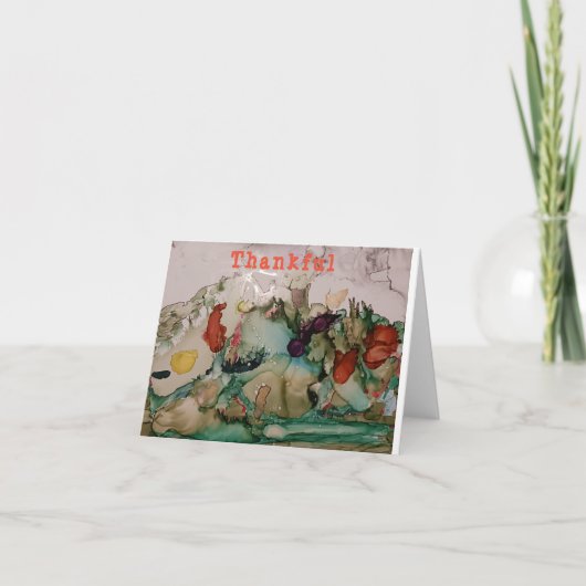 Mooie herfst geschilderd Dankbare kaarten (Voorkant)