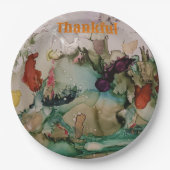 Mooie herfst geschilderde dankbare papieren borden bordje (Voorkant)