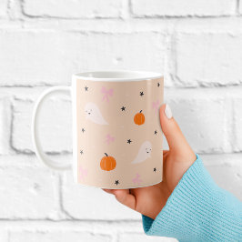 Mooie herfst Halloween-spookpatroonmok Koffiemok