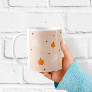 Mooie herfst Halloween-spookpatroonmok Koffiemok
