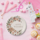 Mooie herfst/herfst bloemenspray Thanksgiving Papieren Bordje (Feest)