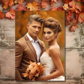 Mooie herfst  herfst bruiloft foto bedankkaart