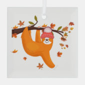 mooie herfst herfst herfst biedt gelukkig deken glas ornament (Achterkant)