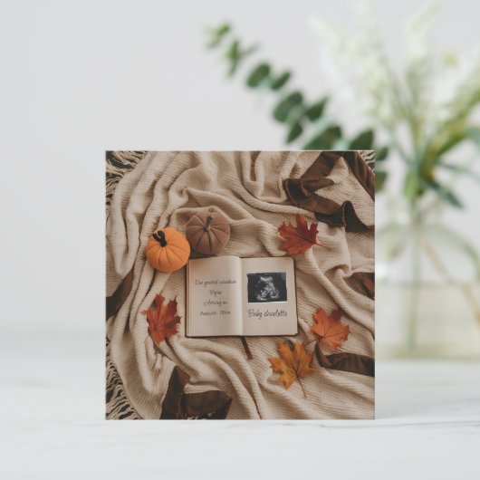 Mooie herfst herfst zwangerschapsaankondiging kaart (Staand voorkant)